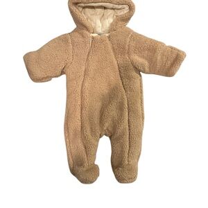 Little Me Tan Fleece Kids Footie